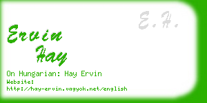 ervin hay business card